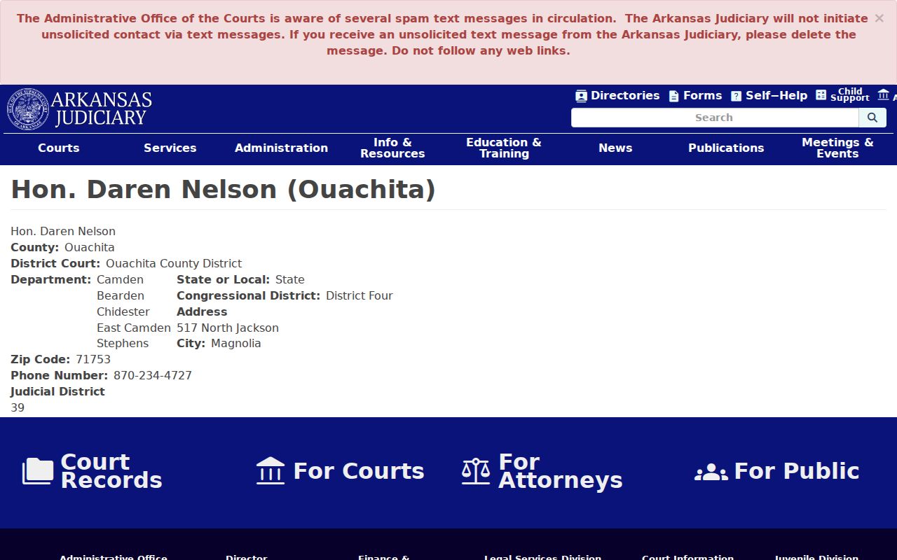 Ouachita County court docket district judge assignment