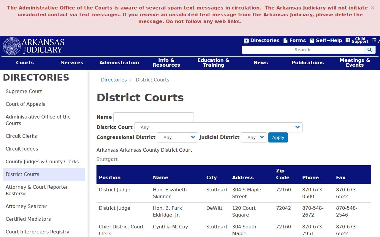 Ouachita County court docket district court directory
