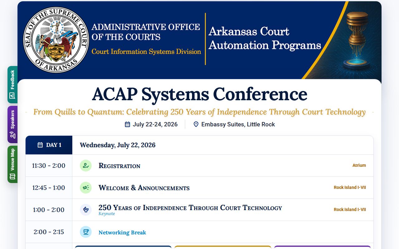 AOC systems agenda supporting Ouachita County court schedule technology