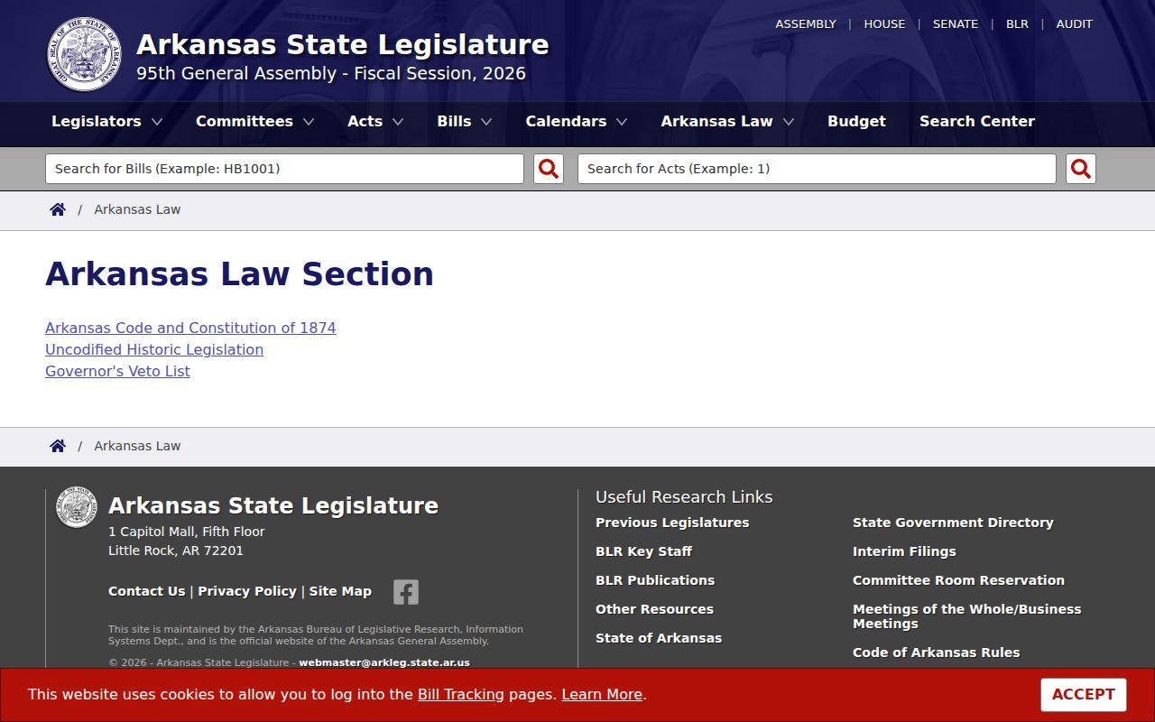 Ouachita County civil court dockets and official Arkansas law access