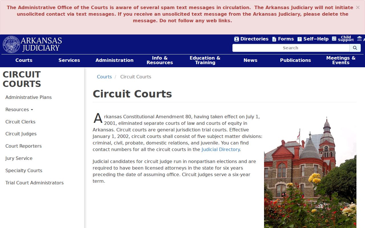Ouachita County criminal court dockets and Arkansas Circuit Court jurisdiction