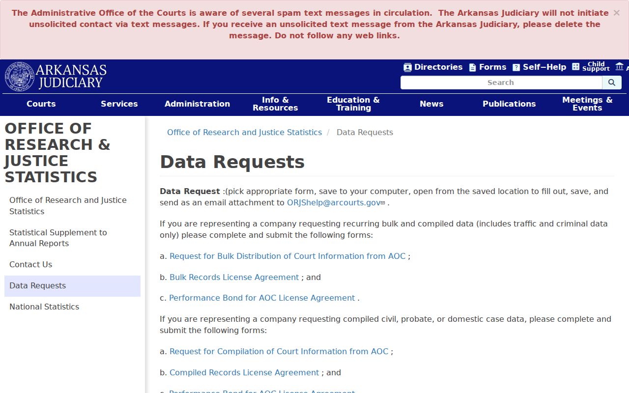 Ouachita County court records data request options