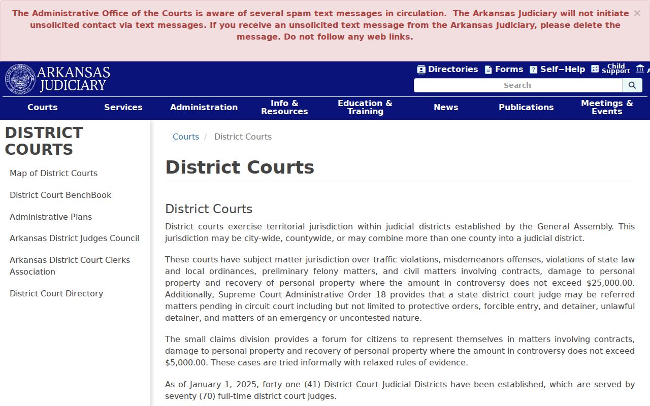 Ouachita County traffic court District Court jurisdiction page